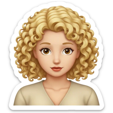 Blond, curly hair short women sticker