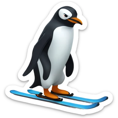 Penguin skiing  sticker