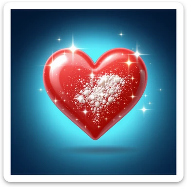 food heart emoji, shiny, with sparkles, no background sticker