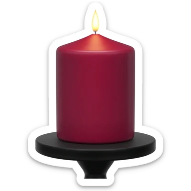 Dark-maroom-Red candle on a black stand sticker