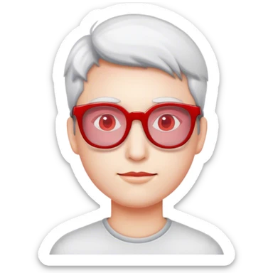 red tinted glasses  sticker