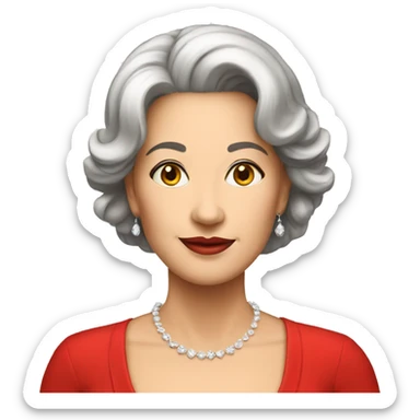 a beautiful mature lady in a red dress sticker
