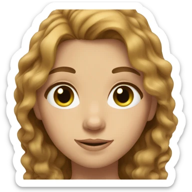 girl, fair skin, light brown wavy hair, green eyes sticker