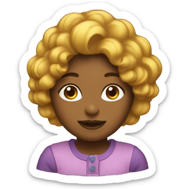 Diseñadora grafica morocha pelo ondulado sticker