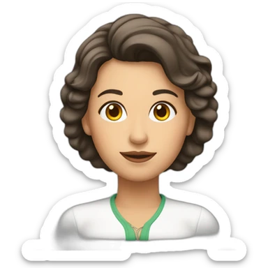 Mujer madura con media melena rizada  sticker