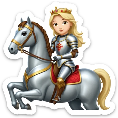 Renaissance princess knight on horse sticker