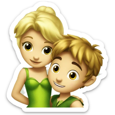 tinkerbell and peter pan  sticker
