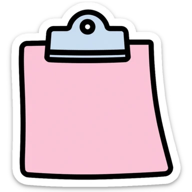 pastel pink paper clip sticker