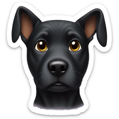 Black dog with pointy ears  sticker