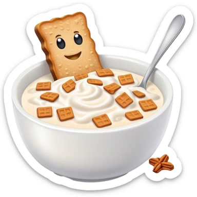 Yogurt with cinnamon toast crunch cereal sticker