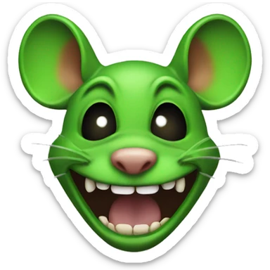 green toxic rat evil laugh sticker