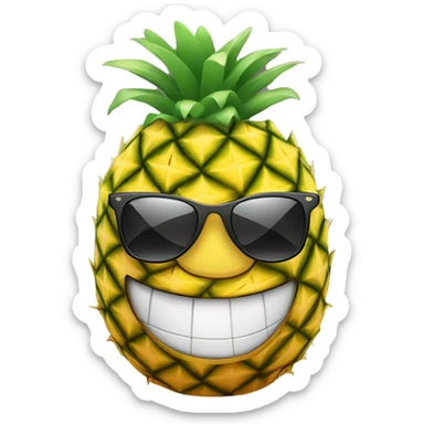 Upside down pineapple wearing sunglasses and a smile.  sticker