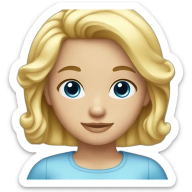 girl with blond hear and blue eyes  sticker