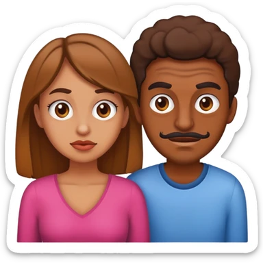 Ugly boyfriend Icon Girlfriend brownskin sticker