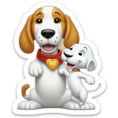 snoopy hold up the little white mouse like holding the lion king sticker