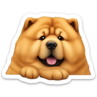 Chow Chow dog riding red car sticker