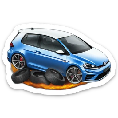 golf 8 r burn tyres sticker