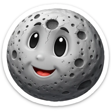 Mercury planet realistic rocky gray craters  sticker