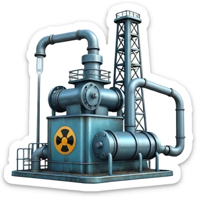 oil pumping station steel shiny sticker