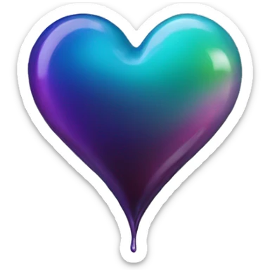 oil-slick heart sticker