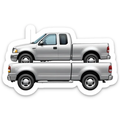 2001 Ford F150 pickup truck side view silver sticker