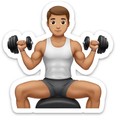 man seated weighted wrist curl sticker