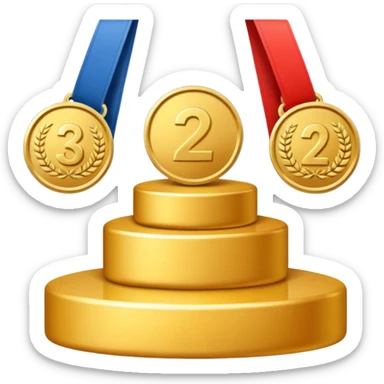 Podium with only two place, write 1st and 2nd sticker