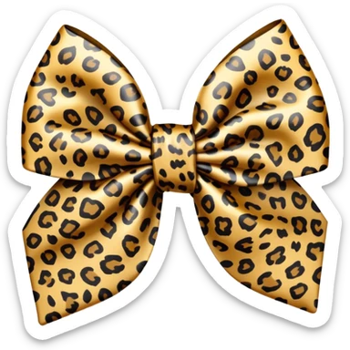 leopard print bow sticker