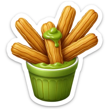 churros and matcha sauce sticker