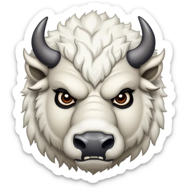 angry giant white snowy bison sticker