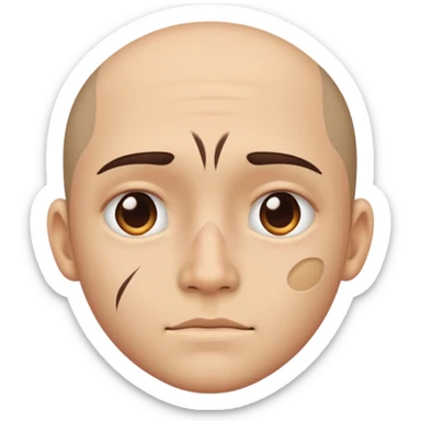 facial scar across cheek sticker