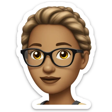 Beautiful and charming girl with spects and silky hair sticker