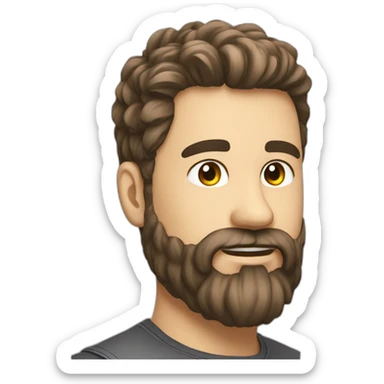 A man designing design on laptop white good hairstyle and white skin texture with beard sticker