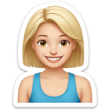 Mutlu kız üstünde askılı kıyafet olan sticker