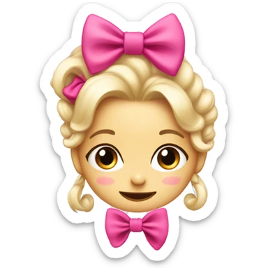 A with a cute bow and pink with very coquette  sticker