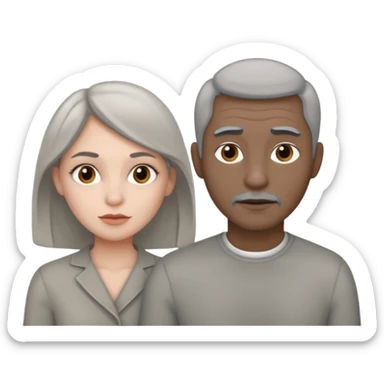 gray woman and male just for testing sticker