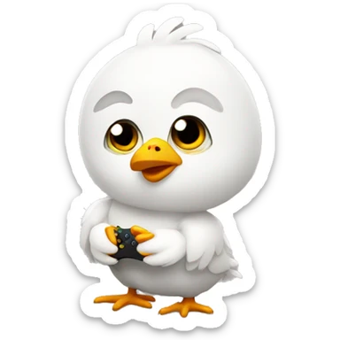 Little chicken playing xbox  sticker