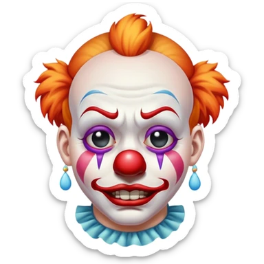 portrait of crying clown sticker