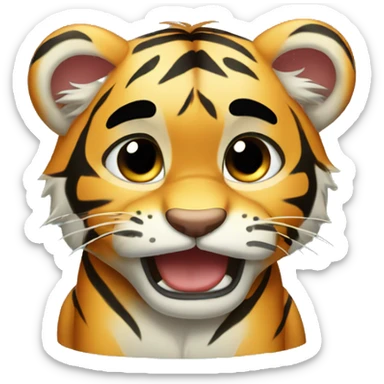 tiger cub crying sad sticker