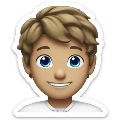 smiling boy in white shirt Blue Eyes sticker
