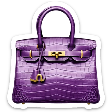Royal plum color, hyperrealistic crocodile birkin sticker