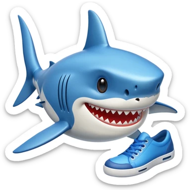 Shark with blue shoes sticker