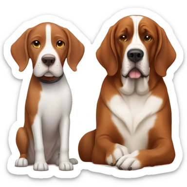 A vizsla and a St. Bernard drinking tea sticker