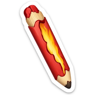 Matchstick half-burned, stuck into an open wound. sticker