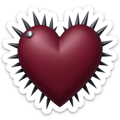 maroon heart with spikes sticker