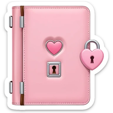 Pastel Pink Diary With Heart Lock sticker