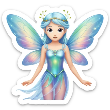 Iridescent fairy flying  sticker