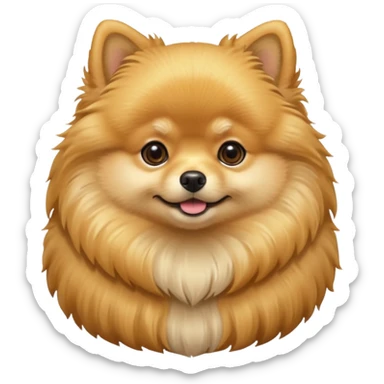 Create a golden pomeranian, all cute and adorable entire  only face and body  sticker