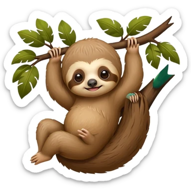 baby sloth on the tree sticker