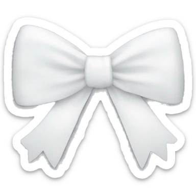 White bow with two loops sticker